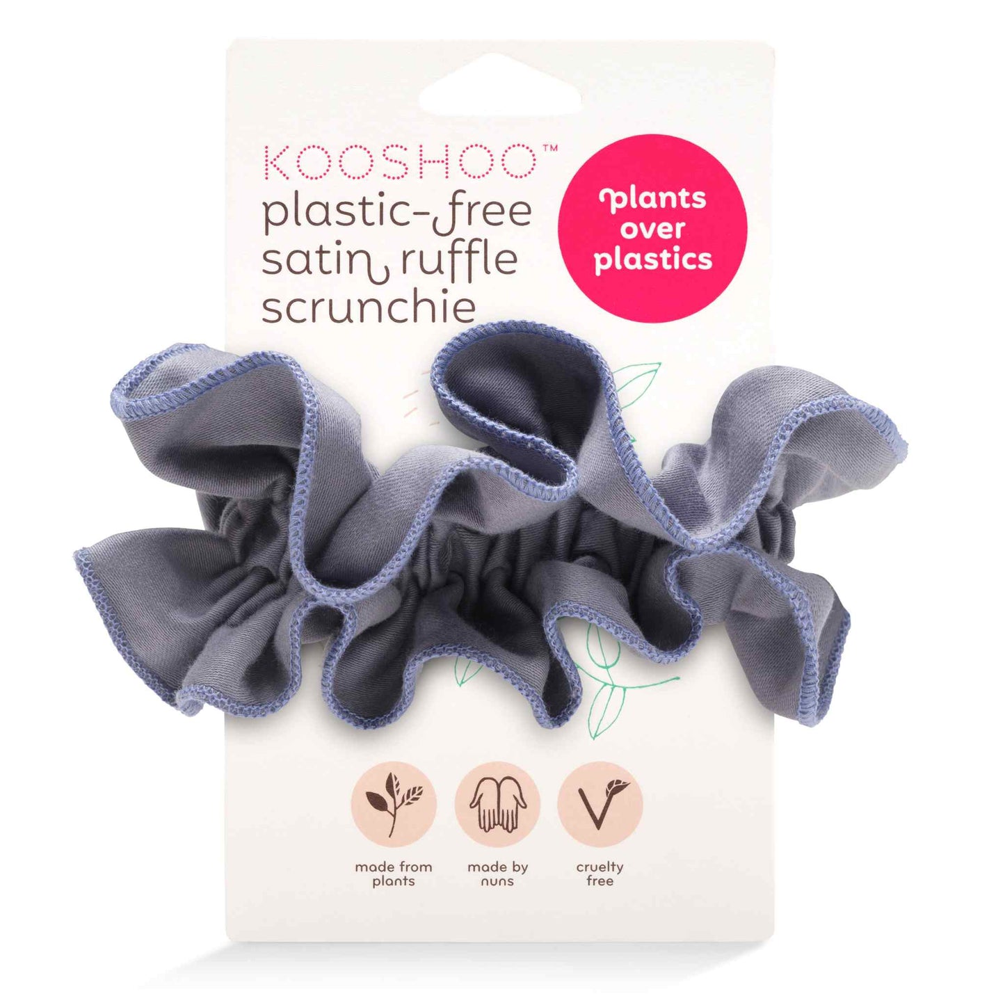 Kooshoo Plastic-Free Ruffle Scrunchie - Blue Granite