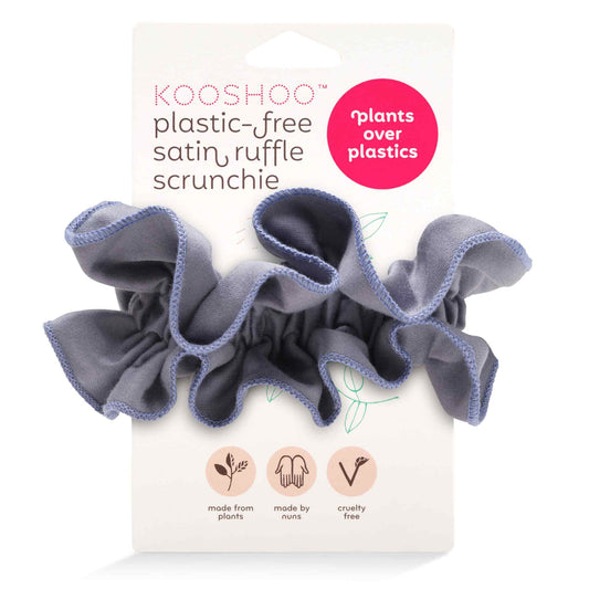 Kooshoo Plastic-Free Ruffle Scrunchie - Blue Granite
