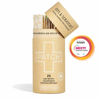 PATCH Organic Bamboo Strip Bandages - Natural - 25 Pack