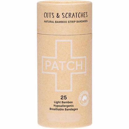 PATCH Organic Bamboo Strip Bandages - Natural - 25 Pack