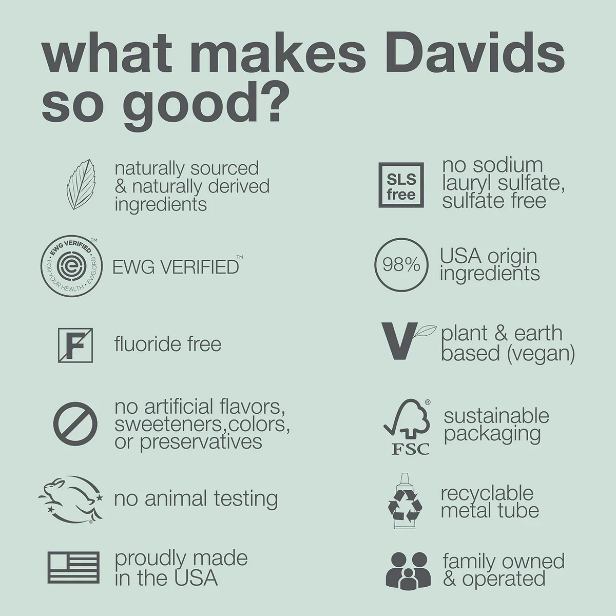 Davids premium toothpaste peppermint - 149g