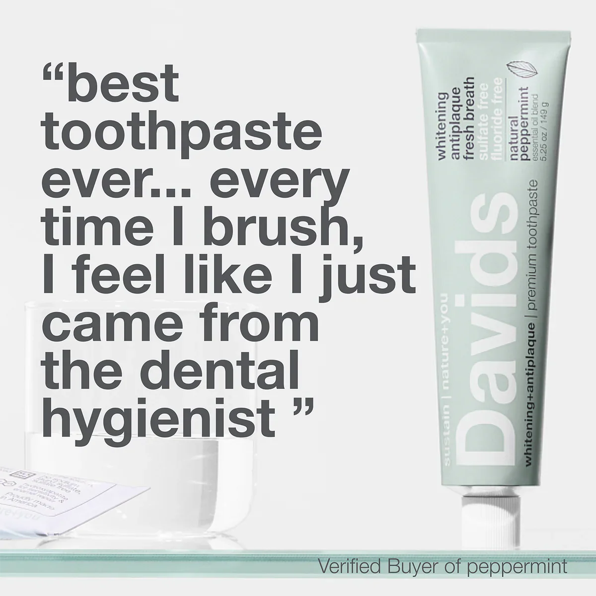 Davids premium toothpaste peppermint - 149g
