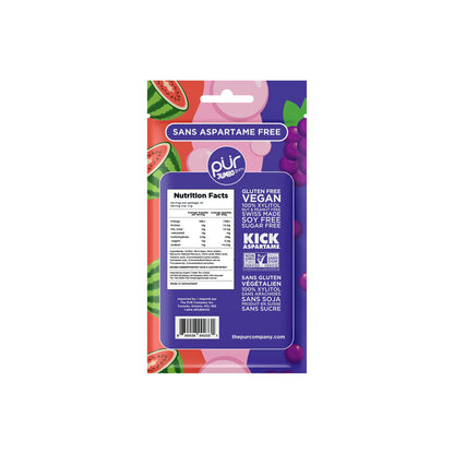 PUR Gum JUMBO Grape Bubblegum Watermelon Gum 81g Bag - L'Organic