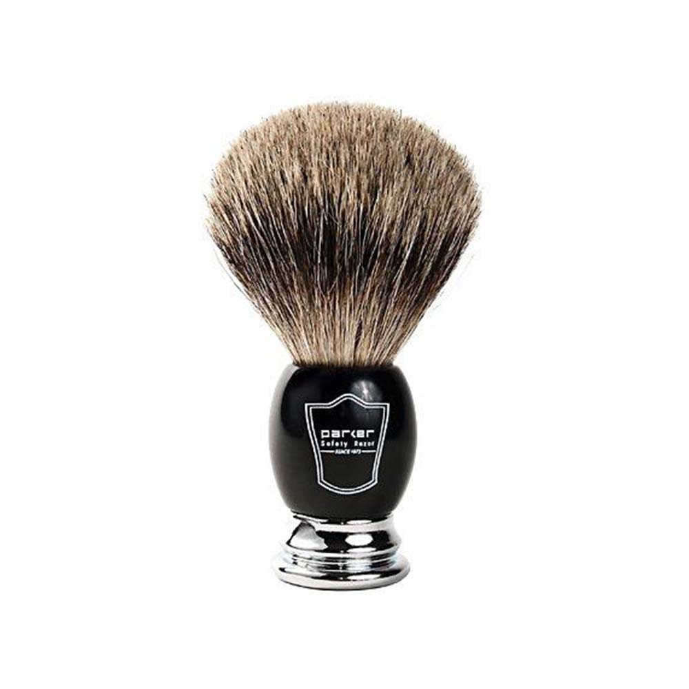 Parker Vegan Shaving Brush - Black & Chrome