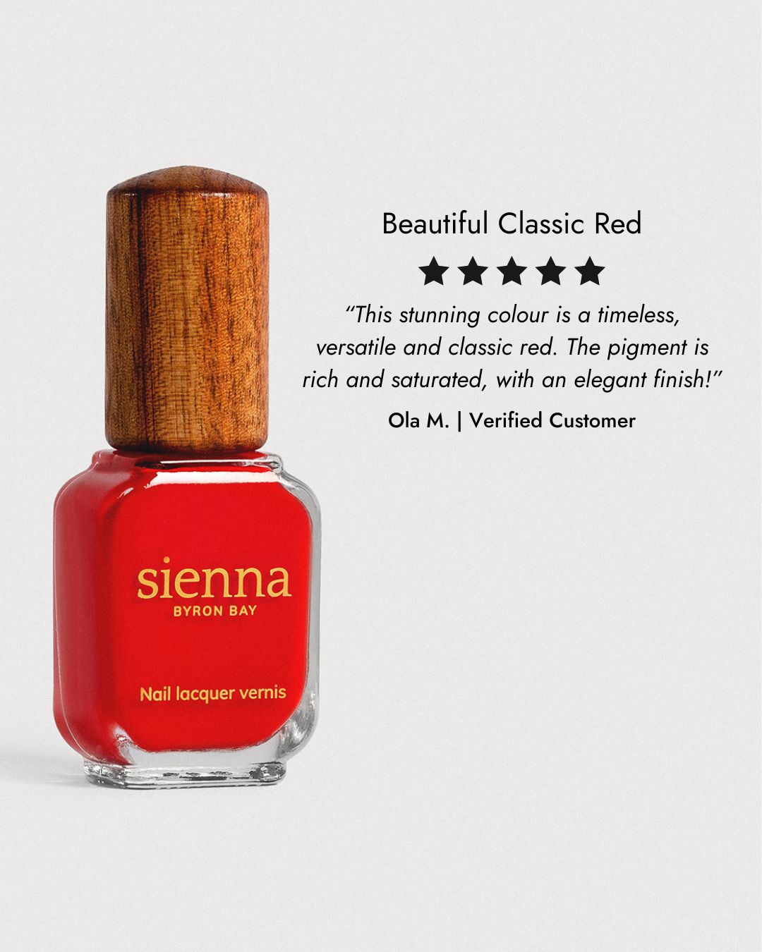 Sienna Nail Polish Passion - Bright Red - 10ml