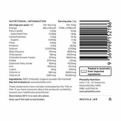 Phytality Fermented Chlorella Powder - 60g