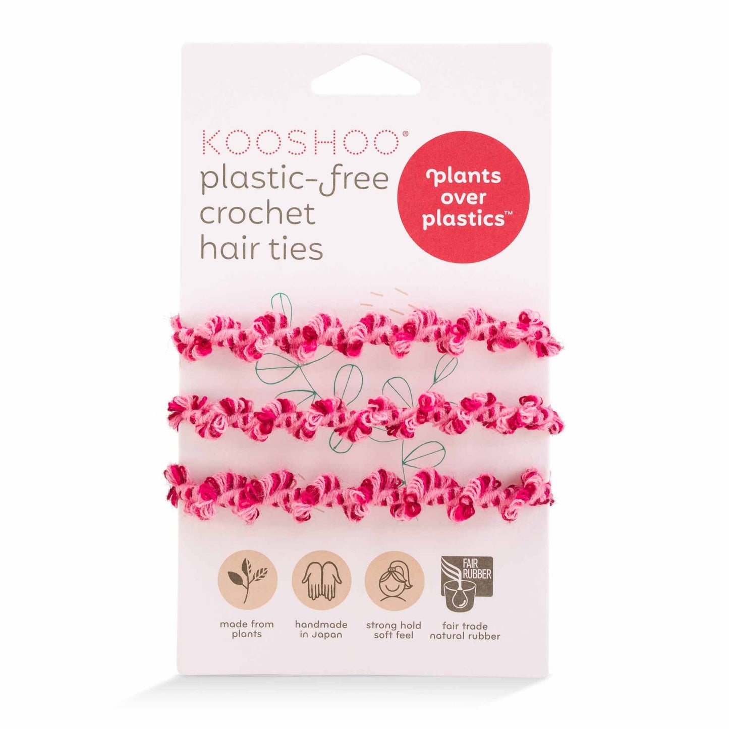 Kooshoo Plastic-Free Crochet Hair Ties - Hot Jam