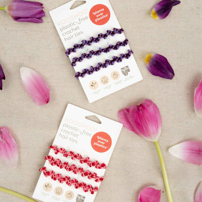 Kooshoo Plastic-Free Crochet Hair Ties - Hot Jam