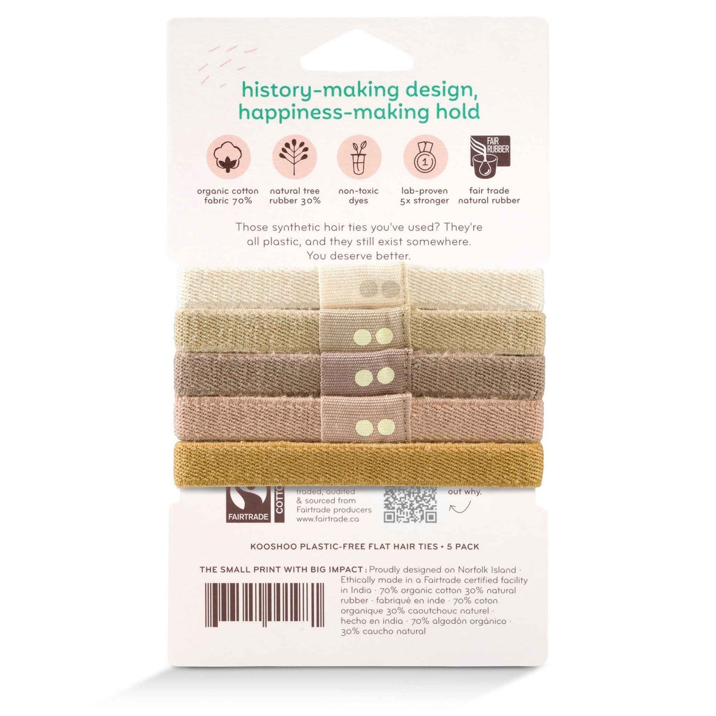 Kooshoo Plastic-Free Hair Ties - Earth Tints