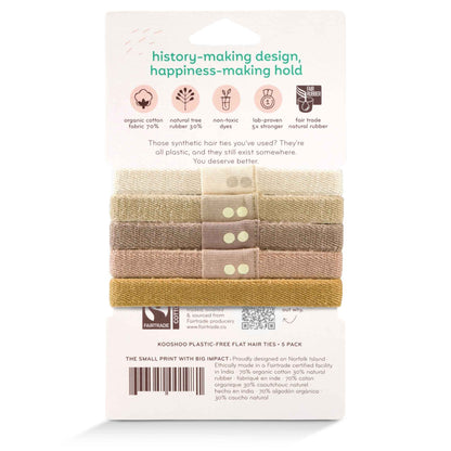 Kooshoo Plastic-Free Hair Ties - Earth Tints