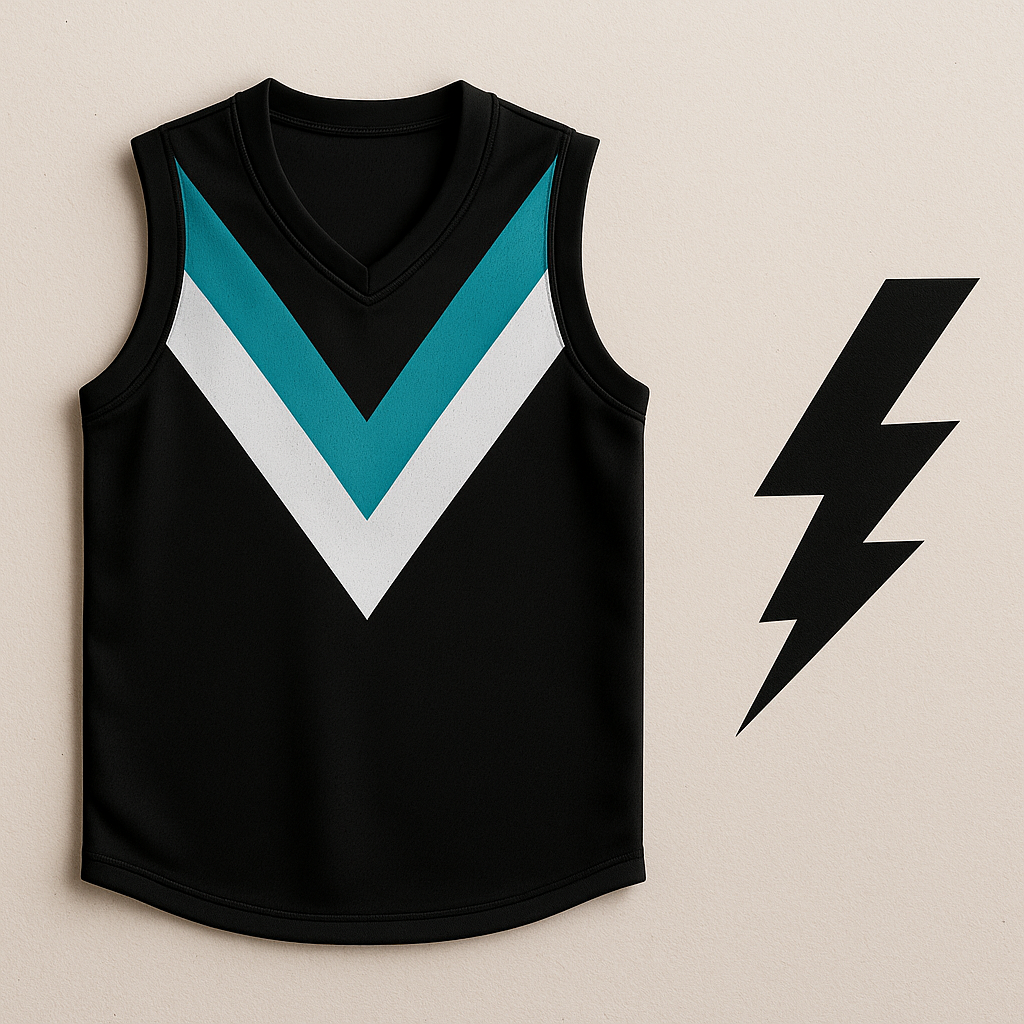 Soapmaid Footy Bath Bomb (Teal, Black & White) - Port Adelaide Power - 1 Pack