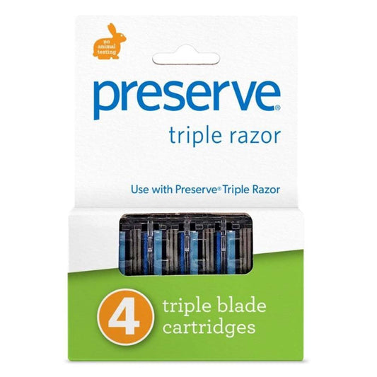 Preserve Triple Shave Razor Replacement Blades - 4 Pack