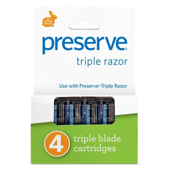 Preserve Triple Shave Razor Replacement Blades - 4 Pack