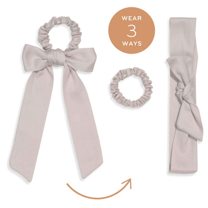 Kooshoo Plastic-free Satin Bow Scrunchie - Black