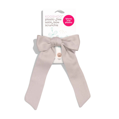 Kooshoo Plastic-free Satin Bow Scrunchie - Black