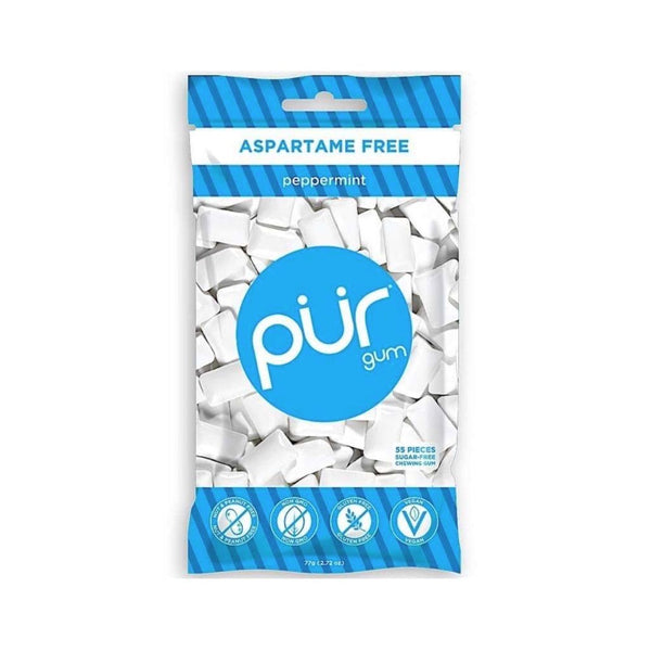 Pur Gum Peppermint Gum 55 Pieces - L'Organic