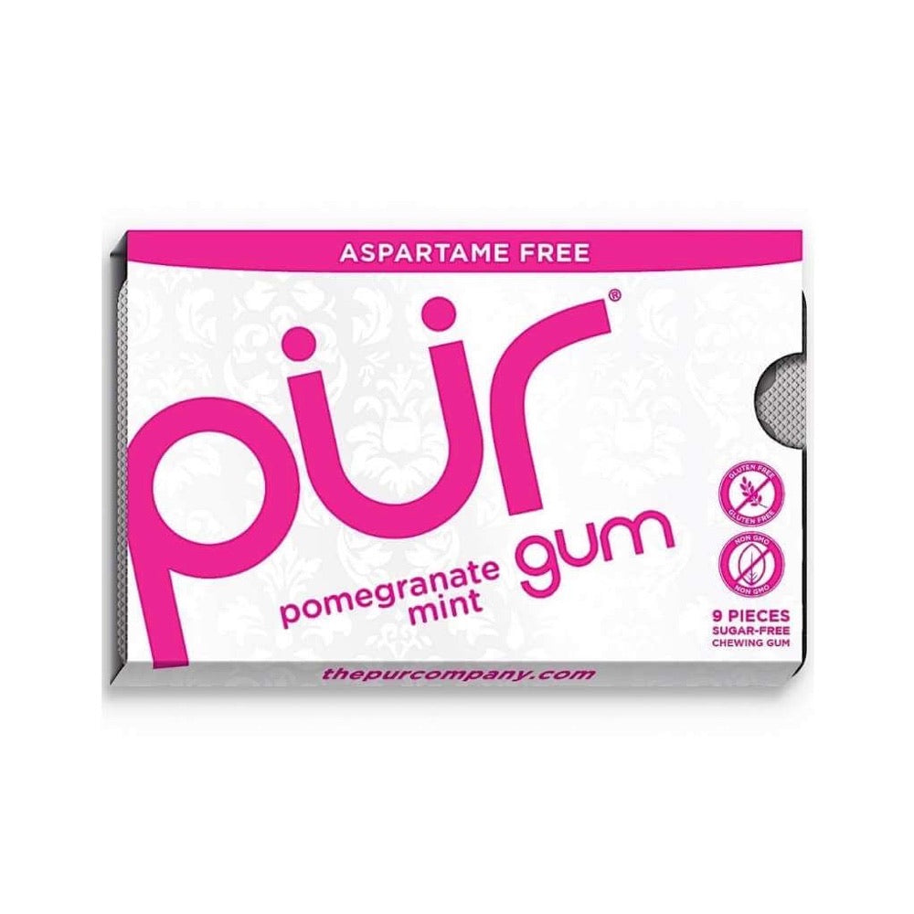 Pur Gum Pomegranate Mint Gum 9 Pieces - L'Organic