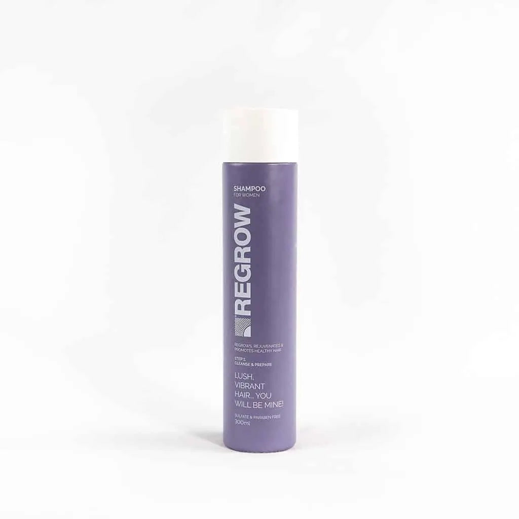 Shampoo bottle labeled 'Regrow' on a white background
