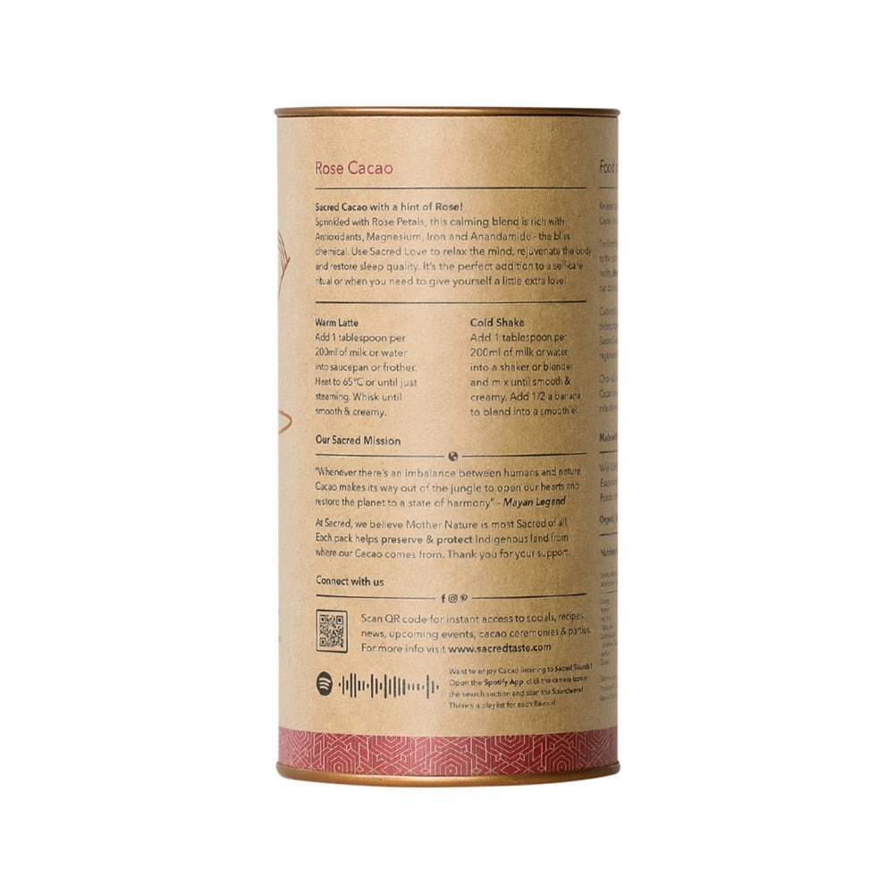 Sacred Taste Organic Drinking Cacao (Rose Cacao) Love 250g