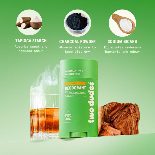 Two Dudes Smoked Cedar Deodorant Stick - 75g - L'Organic