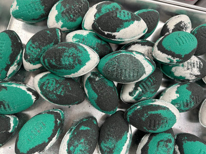 Soapmaid Footy Bath Bomb (Teal, Black & White) - Port Adelaide Power - 1 Pack