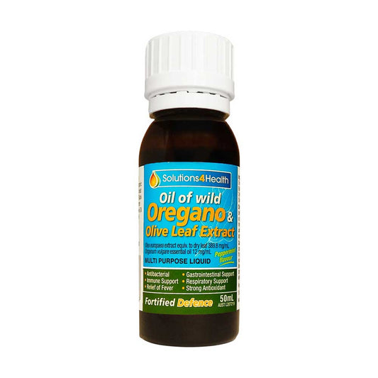 Solutions 4 Health Fortified Defence Oil Of Wild Oregano & Olive Leaf Extract - 50ml - L'Organic