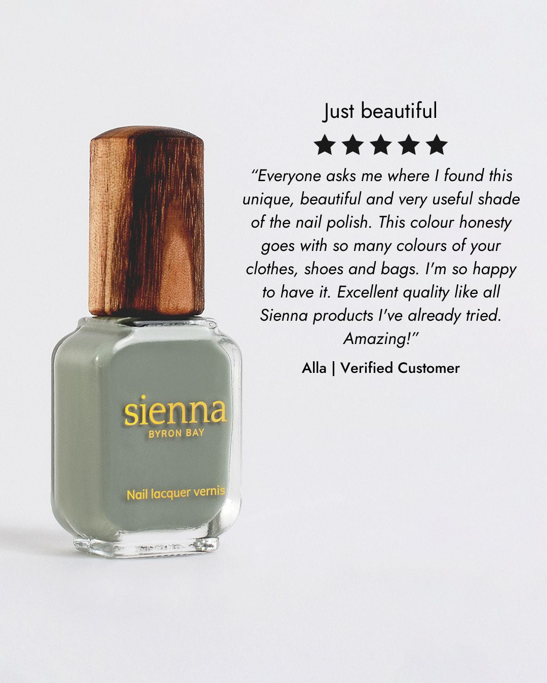 Sienna Nail Polish Soundscape - Midtone Sage - 10ml
