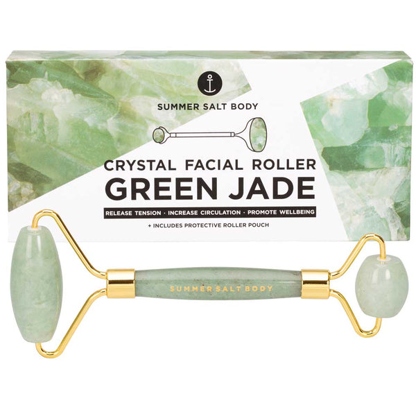 Summer Salt Body Crystal Facial Roller - Green Jade