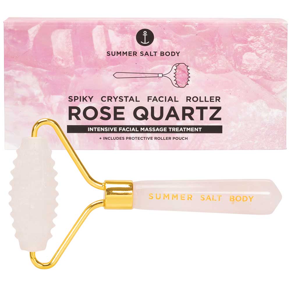 Summer Salt Body Spiky Crystal Facial Roller - Rose Quartz