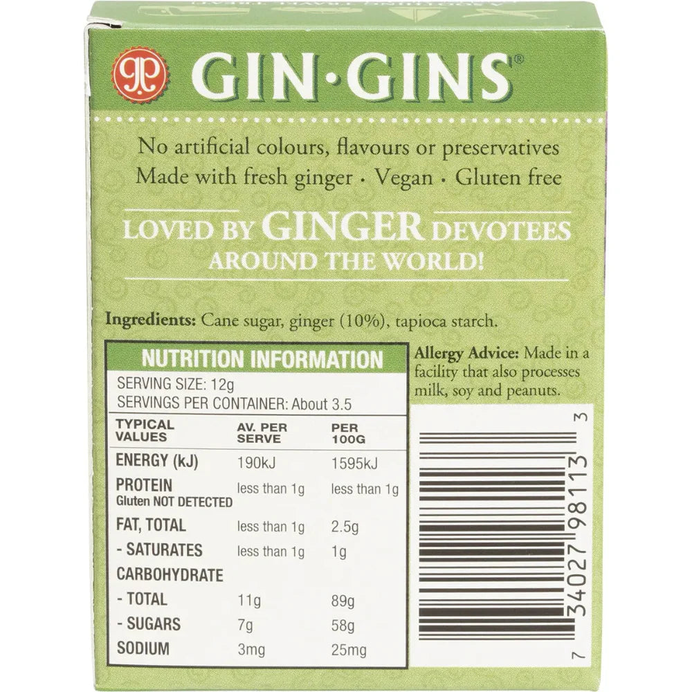 THE GINGER PEOPLE Gin Gins Ginger Candy Chewy Original 42g