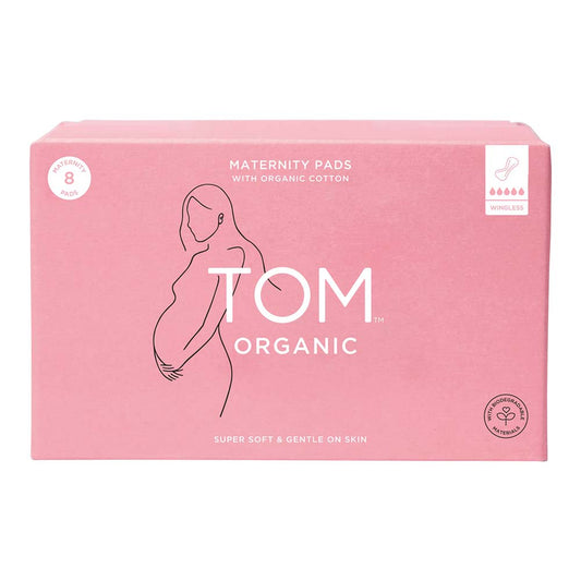 TOM Organic Maternity Pads Wingless - 8 Pack