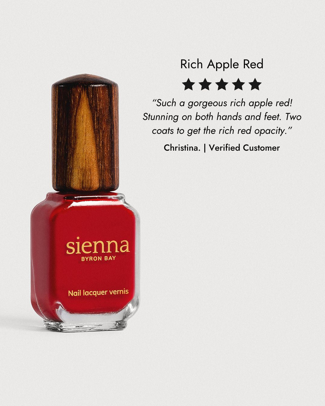 Sienna Nail Polish Tempest - Classic Red - 10ml