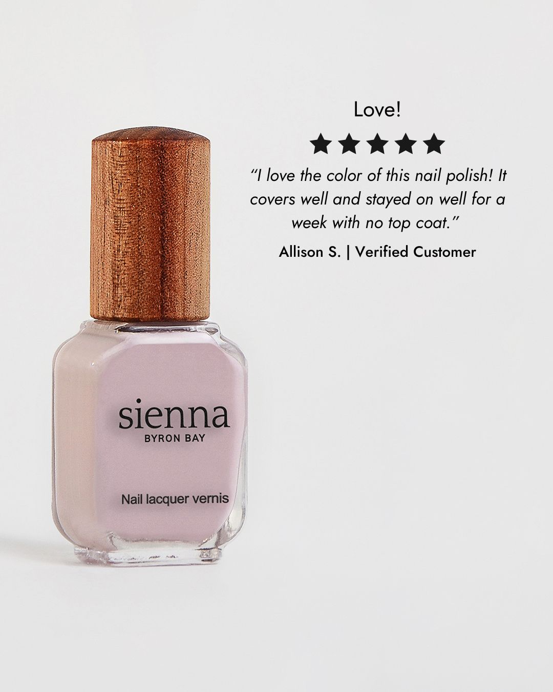 Sienna Nail Polish Tranquility - Light Mauve Rose - 10ml
