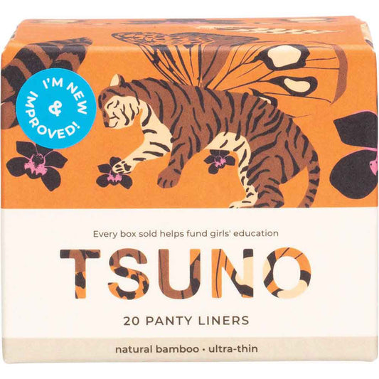 Tsuno Natural Bamboo Pads - Panty Liners - 20 Pack