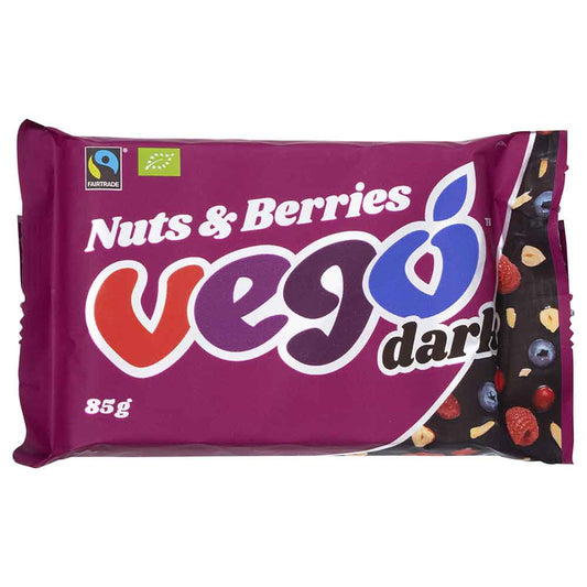 Vego Dark Chocolate Nuts & Berries Bar - 85g - L'Organic