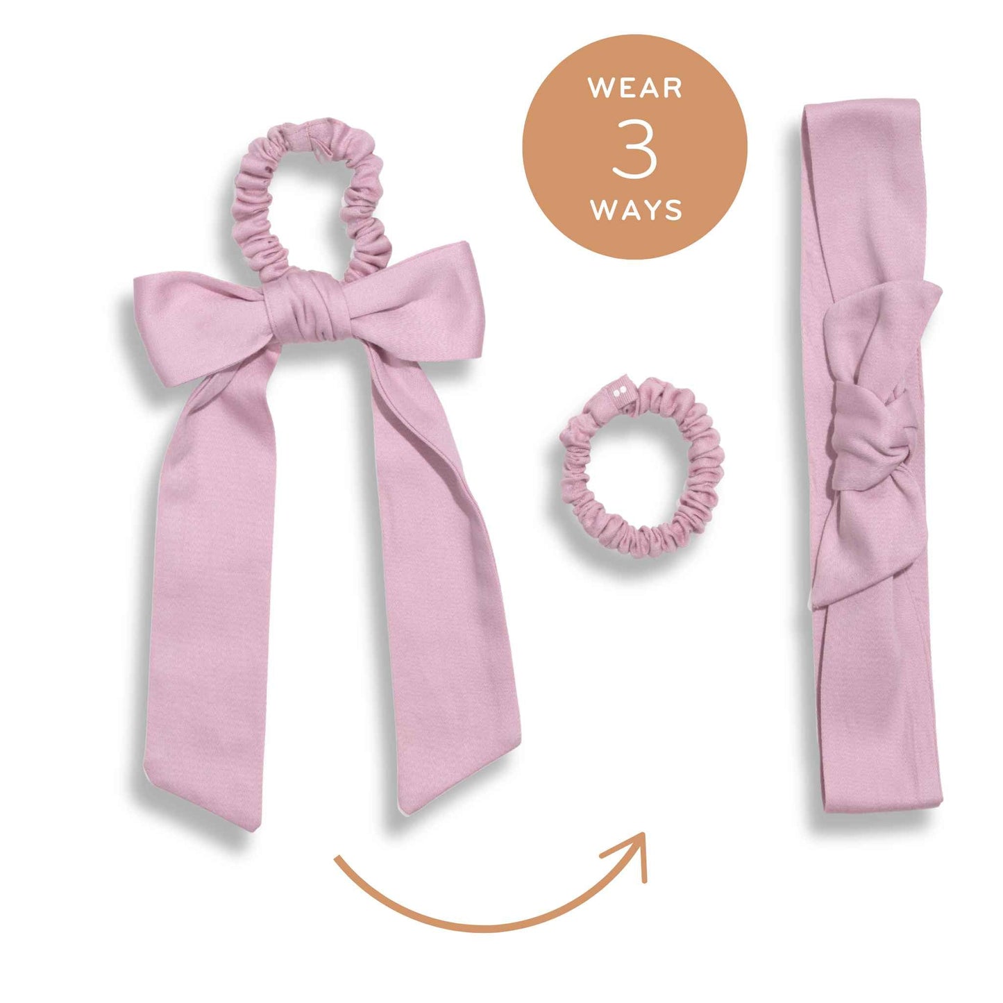 Kooshoo Plastic-free Satin Bow Scrunchie - Black
