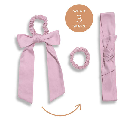 Kooshoo Plastic-free Satin Bow Scrunchie - Black