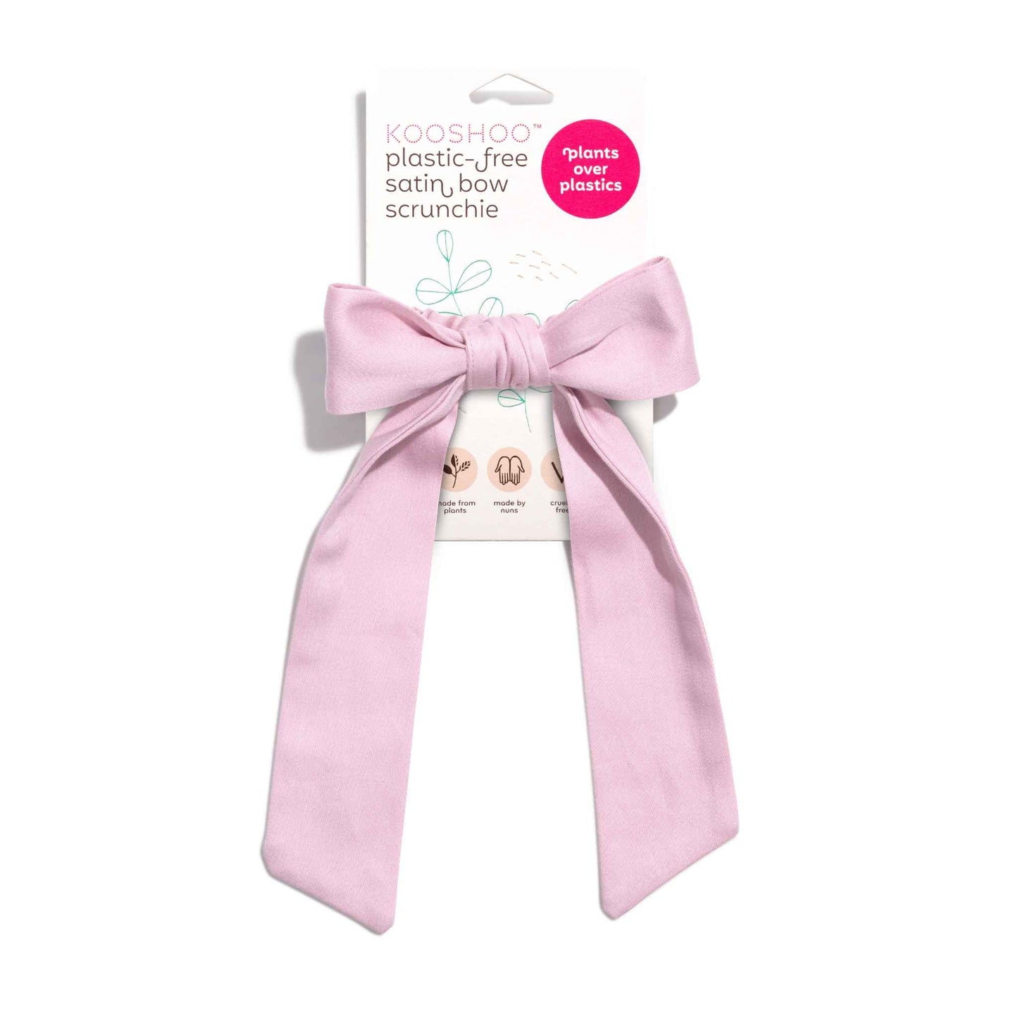 Kooshoo Plastic-free Satin Bow Scrunchie - Black