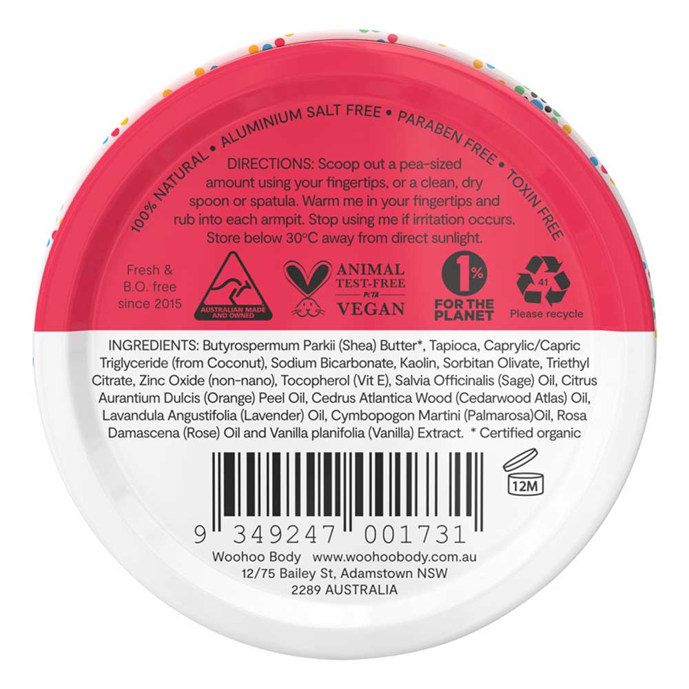 Woohoo All Natural Deodorant Paste Tin - Urban - 60g - L'Organic