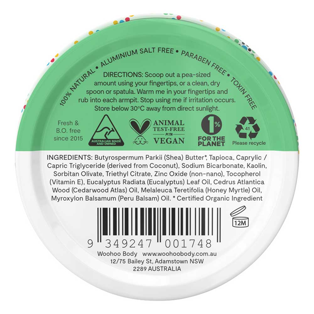 Woohoo All Natural Deodorant Paste Tin - Wild - 60g - L'Organic