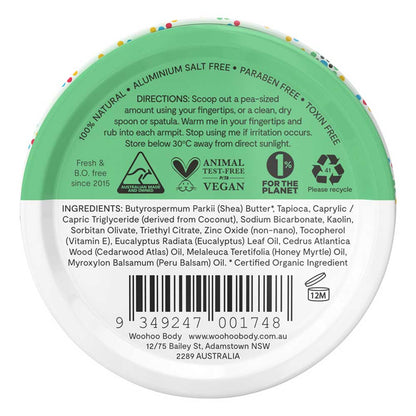 Woohoo All Natural Deodorant Paste Tin - Wild - 60g - L'Organic