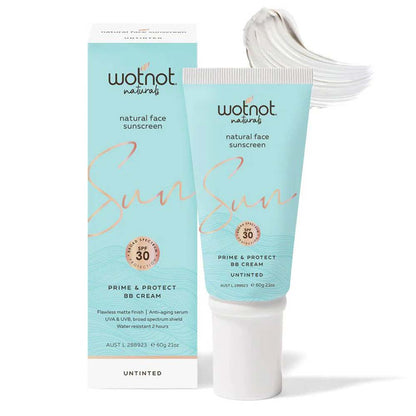 Wotnot 30 SPF Natural Face Sunscreen Untinted BB Cream - 60g