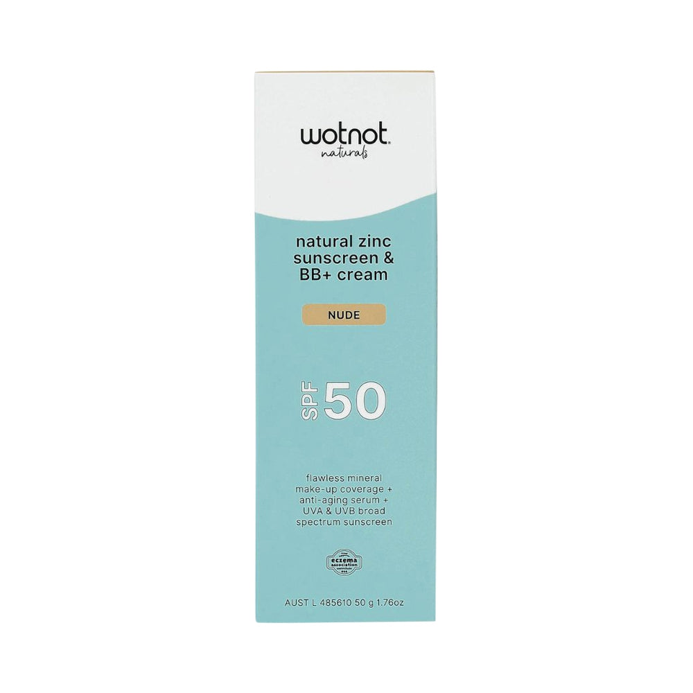 Wotnot Natural Zinc Sunscreen & BB+ Cream SPF 50 Nude - 50g - L'Organic
