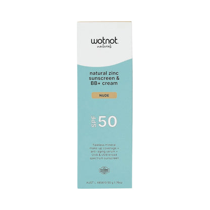 Wotnot Natural Zinc Sunscreen & BB+ Cream SPF 50 Nude - 50g - L'Organic
