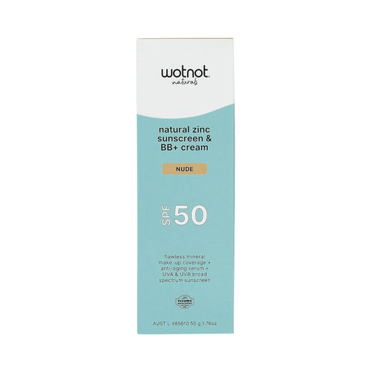 Wotnot Natural Zinc Sunscreen & BB+ Cream SPF 50 Nude - 50g - L'Organic
