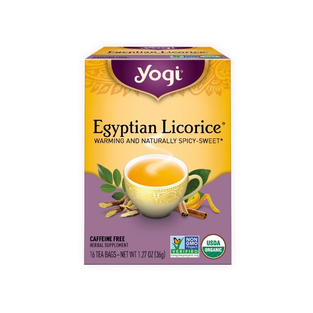 YOGI TEA Herbal Tea Bags Egyptian Licorice - 16 Tea Bags - L'Organic