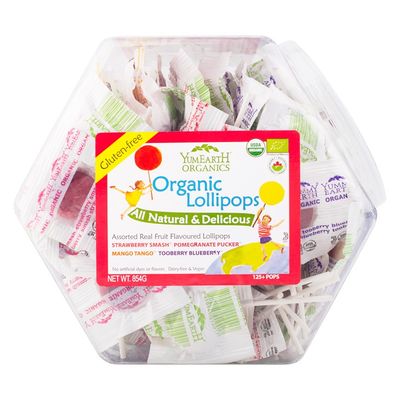 YUMEARTH Organic Lollipops Counter Tub Assorted - 854g/125+ lollipops - L'Organic