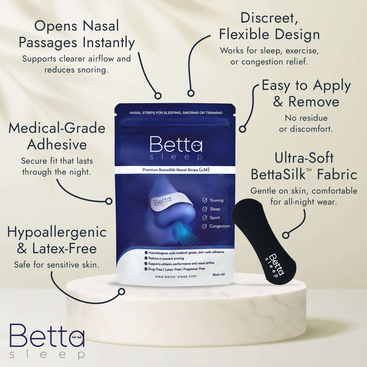 Betta Sleep Nasal Strips - 30 Pack