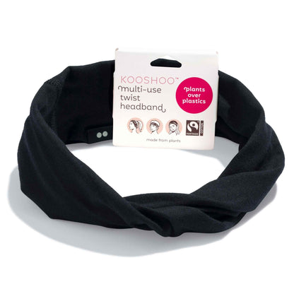 Kooshoo Organic Twist Headband - Jet Black