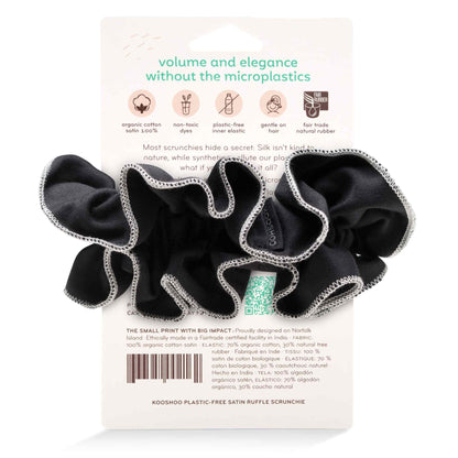 Kooshoo Plastic-Free Ruffle Scrunchie - Tuxedo